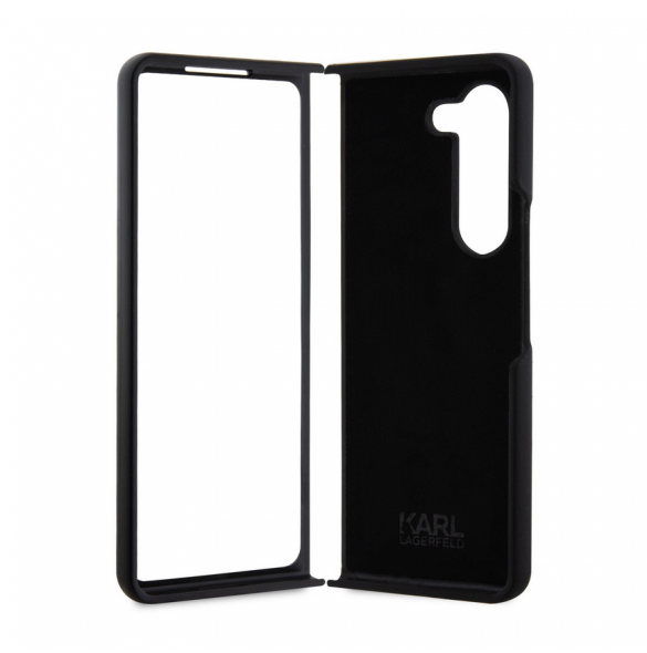 Karl Lagerfeld flytande silikon Ikonik NFT-fodral till Samsung Galaxy Z Fold 5 Svart