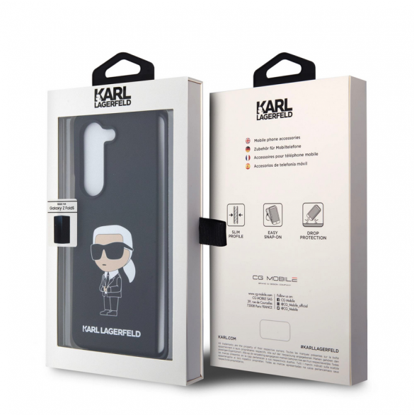 Karl Lagerfeld flytande silikon Ikonik NFT-fodral till Samsung Galaxy Z Fold 5 Svart
