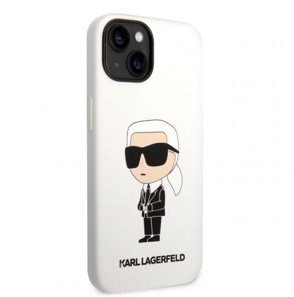 Karl Lagerfeld flytande silikon Ikonik NFT-fodral till iPhone 14 Plus Vit