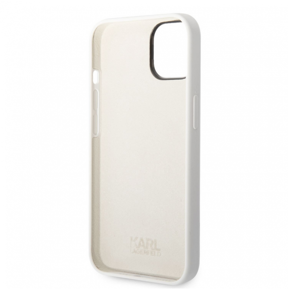 Karl Lagerfeld flytande silikon Ikonik NFT-fodral till iPhone 14 Plus Vit