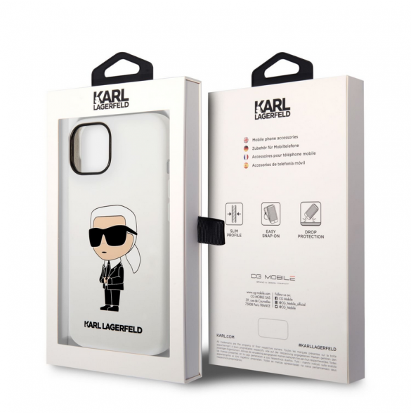 Karl Lagerfeld flytande silikon Ikonik NFT-fodral till iPhone 14 Plus Vit