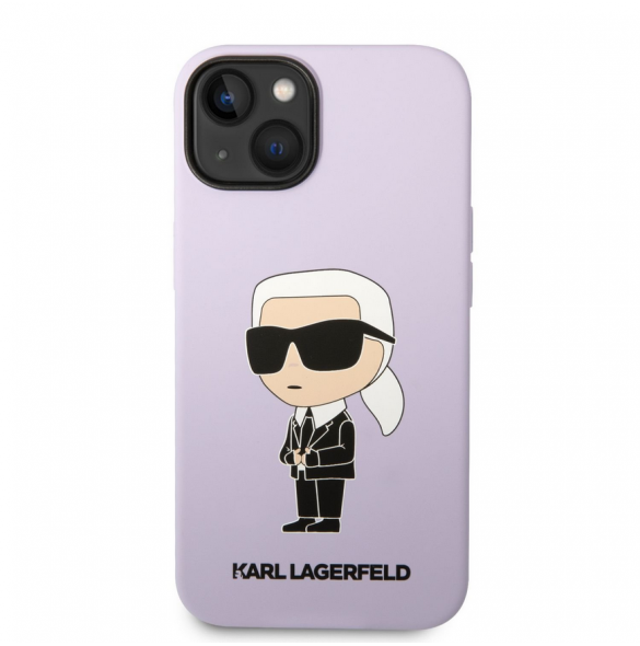 Karl Lagerfeld flytande silikon Ikonik NFT-fodral till iPhone 14 Plus Lila
