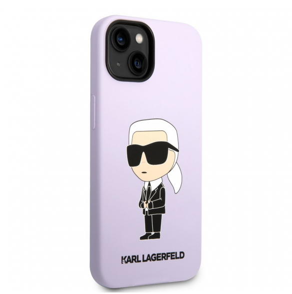 Karl Lagerfeld flytande silikon Ikonik NFT-fodral till iPhone 14 Plus Lila