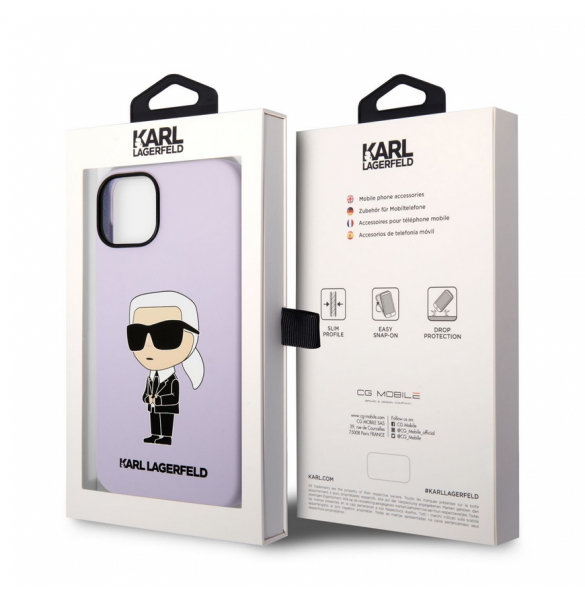 Karl Lagerfeld flytande silikon Ikonik NFT-fodral till iPhone 14 Plus Lila
