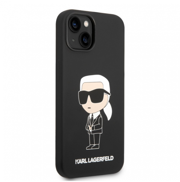 Karl Lagerfeld flytande silikon Ikonik NFT-fodral till iPhone 14 Plus Svart