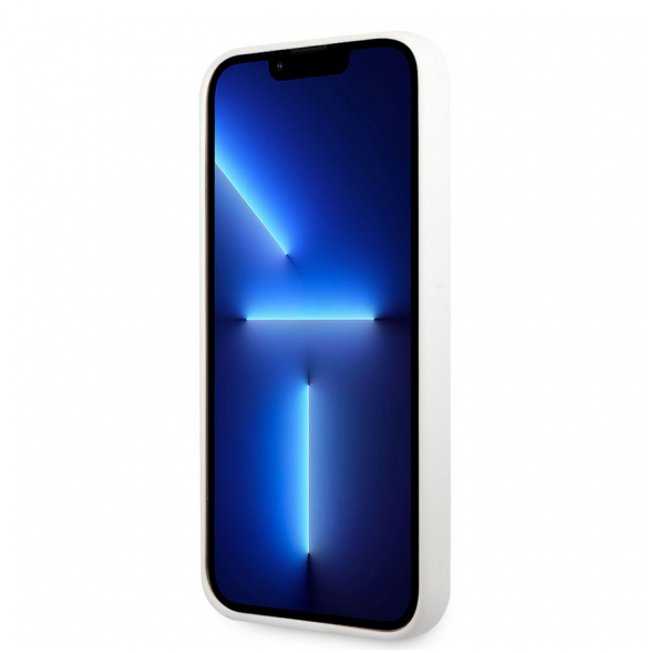 Karl Lagerfeld flytande silikon Ikonik NFT-fodral till iPhone 13 Pro Vit