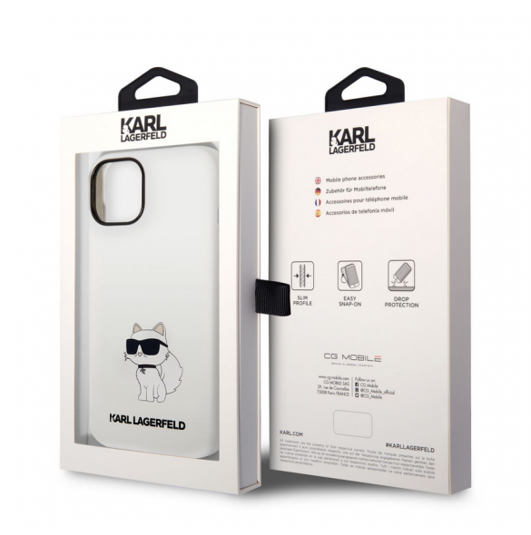 Karl Lagerfeld Liquid Silicone Choupette NFT-fodral till iPhone 14 Plus Vit
