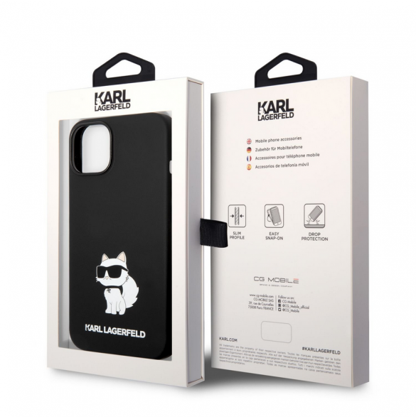 Karl Lagerfeld Liquid Silicone Choupette NFT-fodral till iPhone 14 Plus Svart