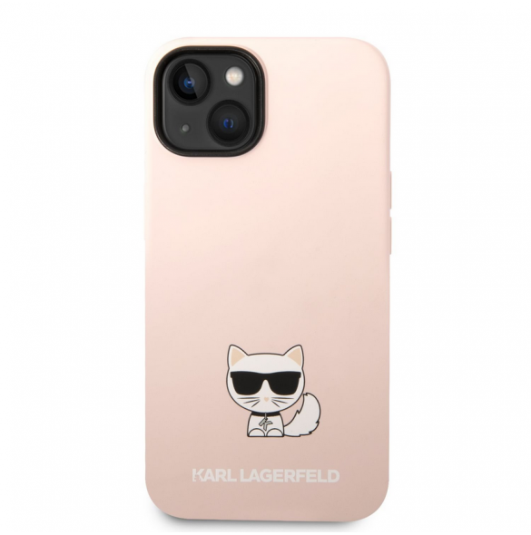 Karl Lagerfeld Liquid Silicone Choupette Fodral till iPhone 14 Plus Rosa