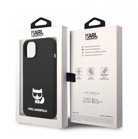 Karl Lagerfeld Liquid Silicone Choupette Fodral till iPhone 14 Plus Svart
