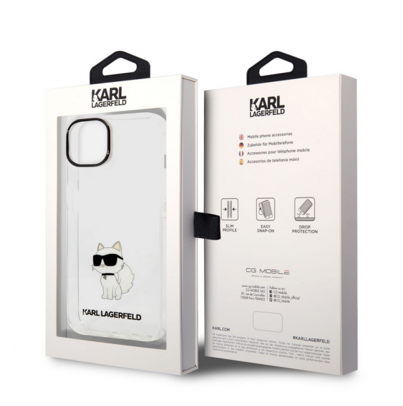 Karl Lagerfeld IML Choupette NFT-fodral till iPhone 14 Plus Transparent