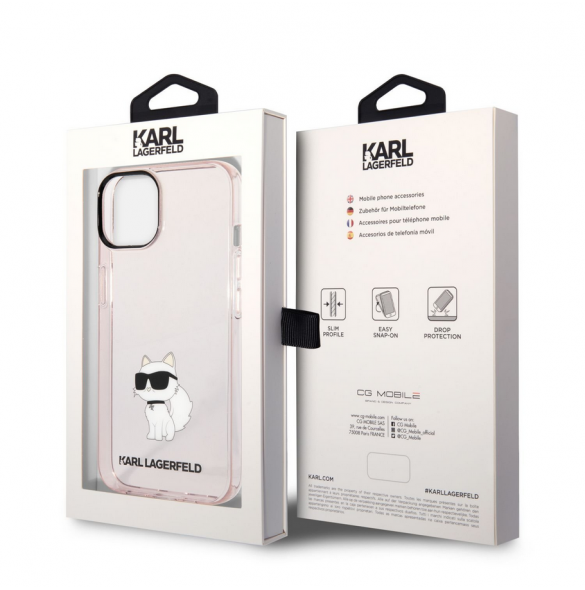 Karl Lagerfeld IML Choupette NFT-fodral till iPhone 14 Plus Rosa