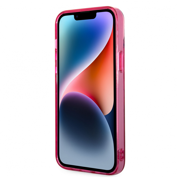 Karl Lagerfeld Gradient Karl och Choupette Fodral till iPhone 14 Plus Rosa
