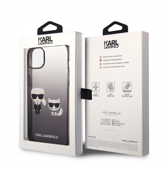 Karl Lagerfeld Gradient Karl and Choupette Fodral till iPhone 14 Plus Svart