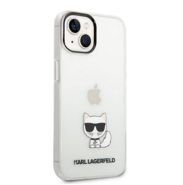Karl Lagerfeld Choupette Logotypfodral till iPhone 14 Plus Transparent