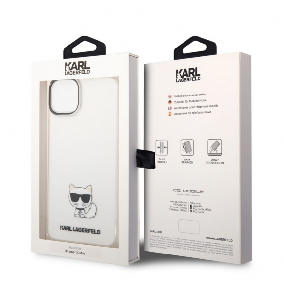 Karl Lagerfeld Choupette Logotypfodral till iPhone 14 Plus Transparent
