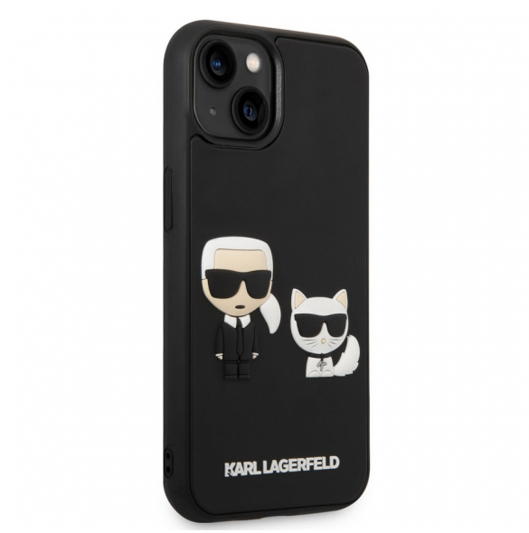 Karl Lagerfeld och Choupette 3D-fodral till iPhone 14 Plus Svart