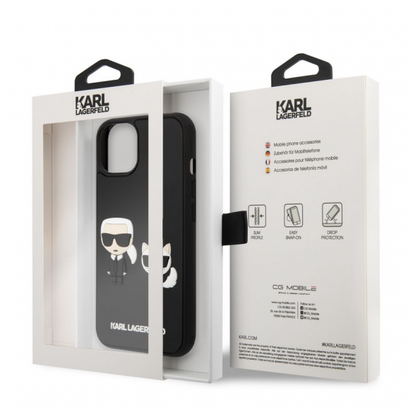 Karl Lagerfeld och Choupette 3D-fodral till iPhone 14 Plus Svart