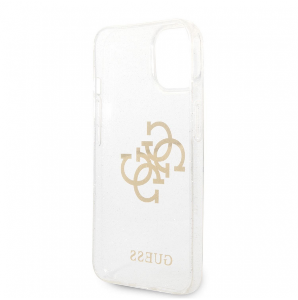 Guess TPU Big 4G Full Glitter Fodral för iPhone 14 Plus Transparent