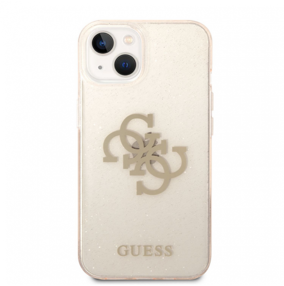 Guess TPU Big 4G Full Glitter-fodral för iPhone 14 Plus Gold
