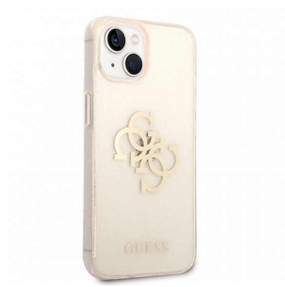 Guess TPU Big 4G Full Glitter-fodral för iPhone 14 Plus Gold