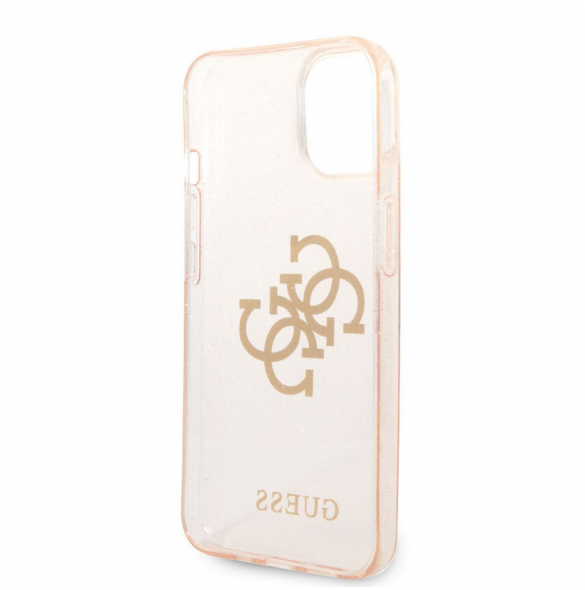 Guess TPU Big 4G Full Glitter-fodral för iPhone 14 Plus Gold