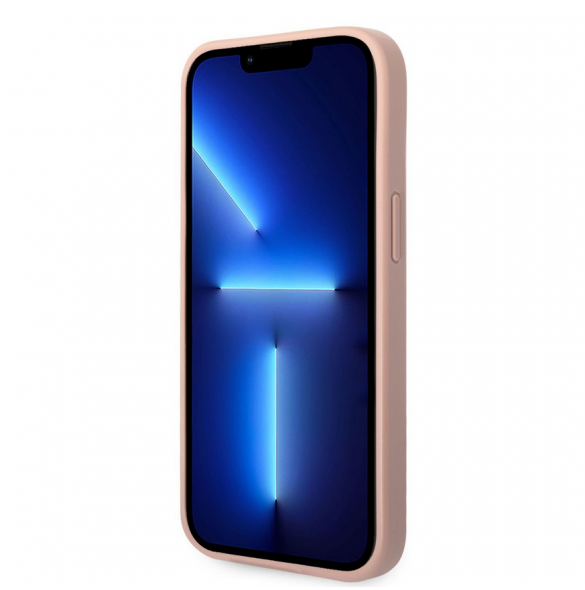 Guess PU Läder Saffiano-fodral till iPhone 14 Plus Rosa