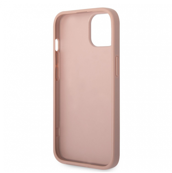 Guess PU Läder Saffiano-fodral till iPhone 14 Plus Rosa