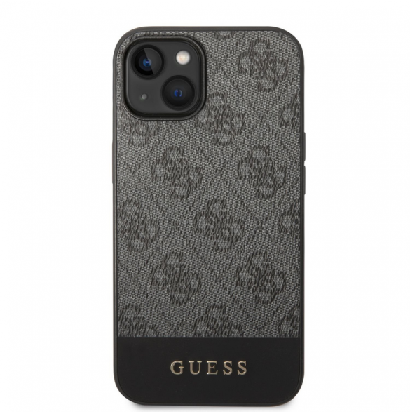 Guess PU 4G Stripe-fodral till iPhone 14 Plus Grå