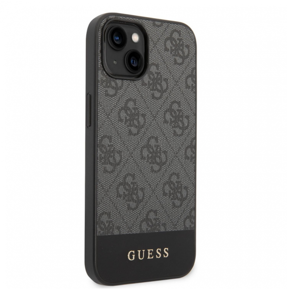 Guess PU 4G Stripe-fodral till iPhone 14 Plus Grå