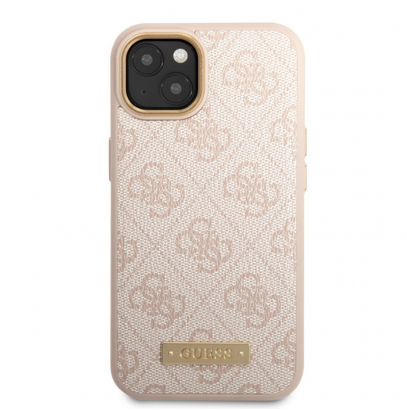 Guess PU 4G MagSafe-kompatibelt fodral för iPhone 14 Plus Rosa
