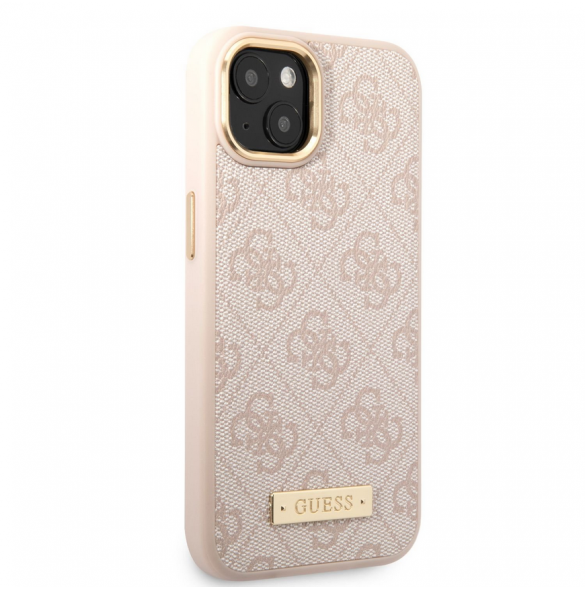 Guess PU 4G MagSafe-kompatibelt fodral för iPhone 14 Plus Rosa