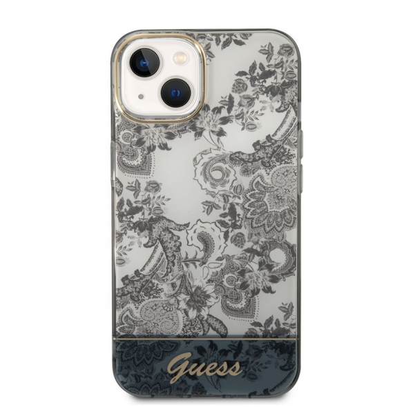 Guess PC/TPU Toile De Jouy-fodral till iPhone 14 Plus Grå