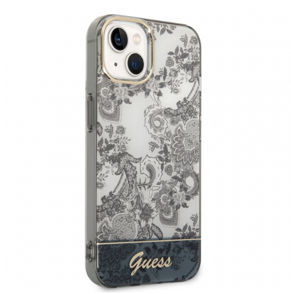Guess PC/TPU Toile De Jouy-fodral till iPhone 14 Plus Grå