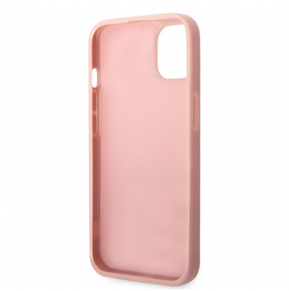 Guess PC/TPU Glitter Flakes metalllogofodral för iPhone 14 Plus Rosa