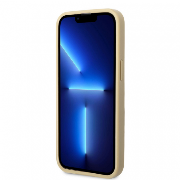 Guess PC/TPU Glitter Flakes metalllogofodral för iPhone 14 Plus Gold