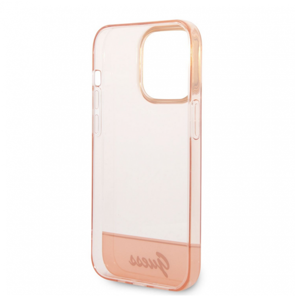 Guess PC/TPU Camera Outline Translucent Fodral för iPhone 14 Pro Max Rosa