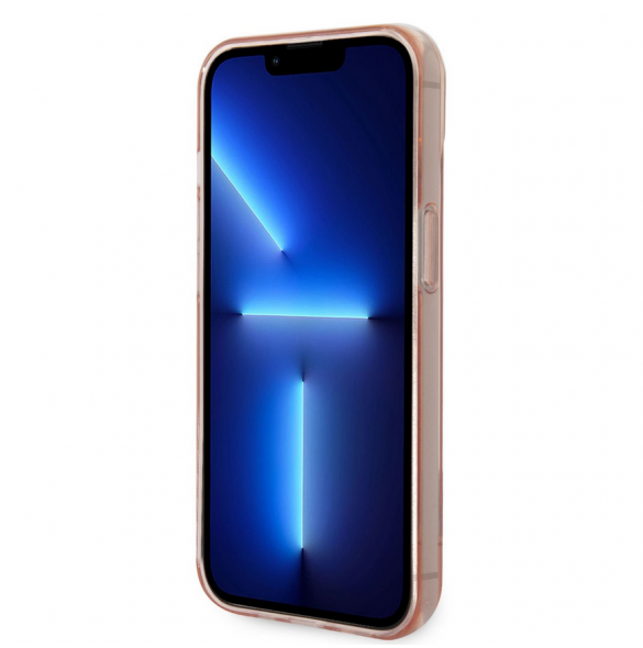 Guess PC/TPU Camera Outline Translucent Fodral för iPhone 14 Plus Rosa