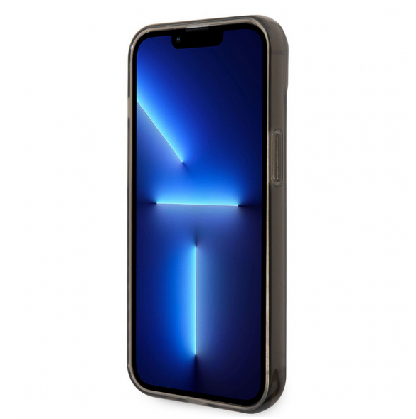 Guess PC/TPU Camera Outline Translucent Fodral för iPhone 14 Plus Svart