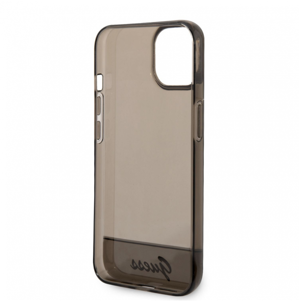 Guess PC/TPU Camera Outline Translucent Fodral för iPhone 14 Plus Svart
