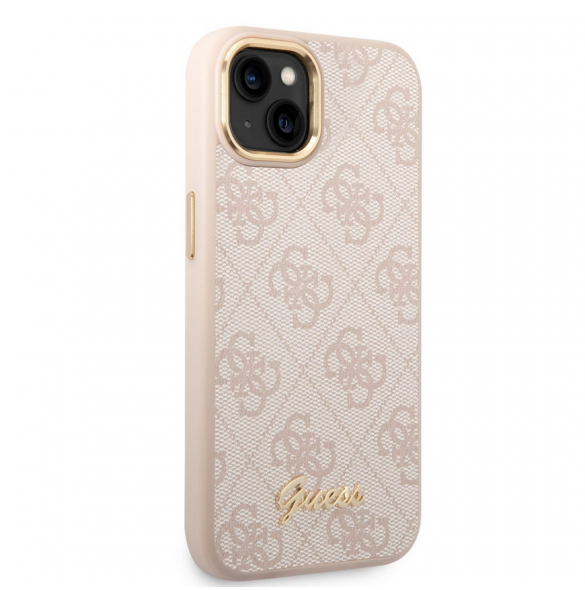 Guess PC/TPU 4G Metal Camera Outline Fodral för iPhone 14 Plus Rosa