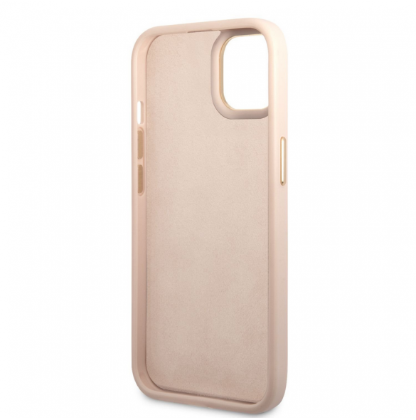 Guess PC/TPU 4G Metal Camera Outline Fodral för iPhone 14 Plus Rosa