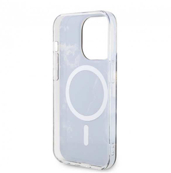 Guess Marble IML MagSafe-kompatibelt fodral för iPhone 13 Pro Svart