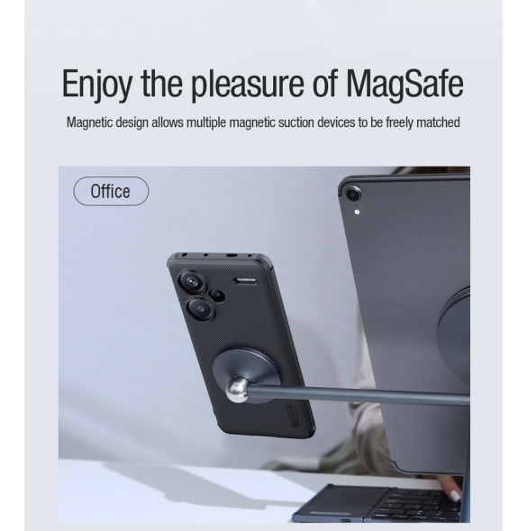 Nillkin Super Frosted PRO Magnetic Back Cover för Xiaomi Redmi Note 13 Pro+ 5G Black