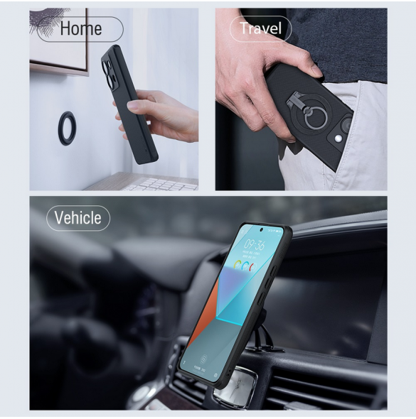 Nillkin Super Frosted PRO magnetiskt bakstycke till Xiaomi Redmi Note 13 Pro 5G/Poco X6 5G Svart
