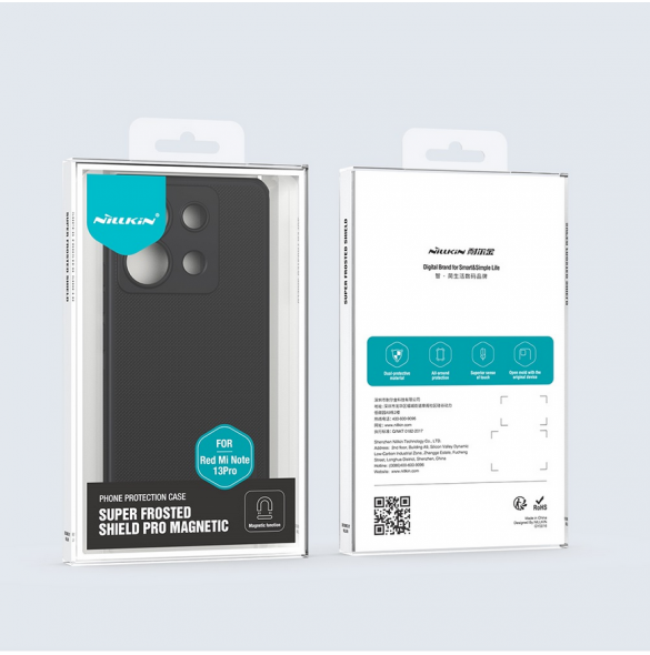 Nillkin Super Frosted PRO magnetiskt bakstycke till Xiaomi Redmi Note 13 Pro 5G/Poco X6 5G Svart