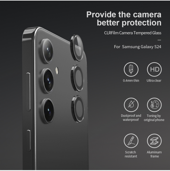 Nillkin CLRFilm kamera härdat glas för Samsung Galaxy S24 Svart