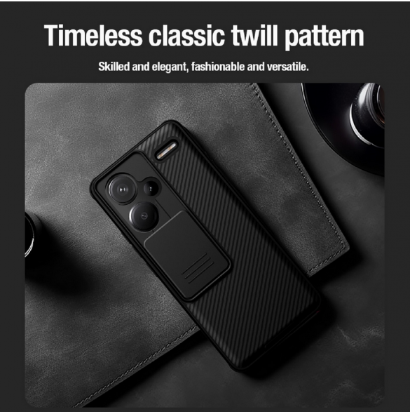 Nillkin CamShield PRO hårt fodral till Xiaomi Redmi Note 13 Pro+ 5G Svart