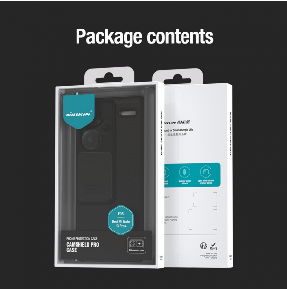 Nillkin CamShield PRO hårt fodral till Xiaomi Redmi Note 13 Pro+ 5G Svart