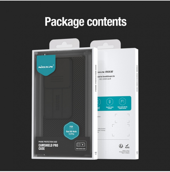Nillkin CamShield PRO hårt fodral för Xiaomi Redmi Note 13 Pro 5G/ Poco X6 5G Svart